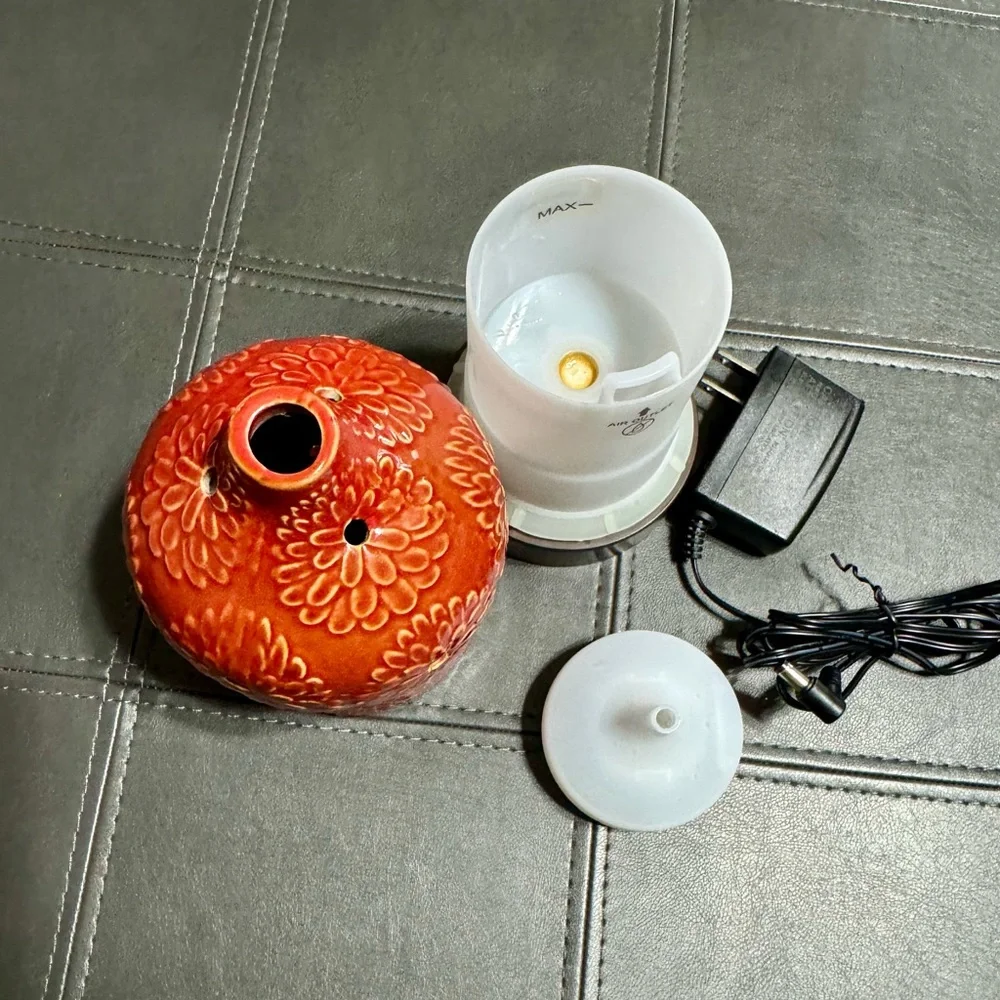 Rust Ceramic Floral Lantern Essential Oil Ultra Sonic Aromatherapy Diffuser
